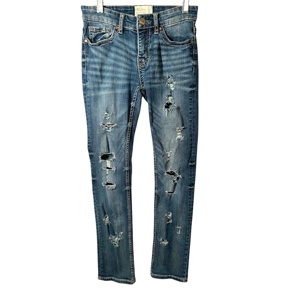 BKE Stella Distressed Mid-Rise Straight‎ Women’s Jeans 24 R